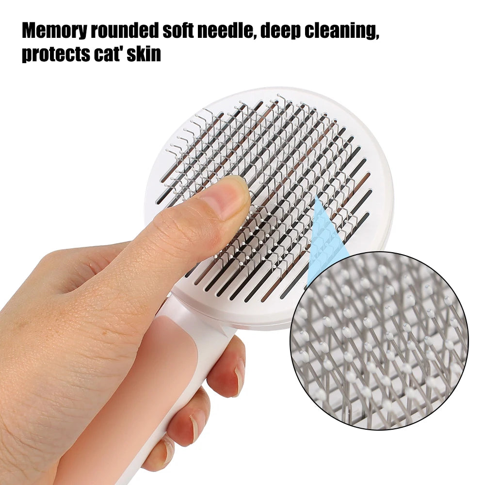 Self-Cleaning Pet Comb – Easy Grooming & Gentle Hair Removal | Pets Friend