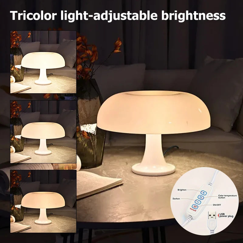 Mushroom LED Table Lamp – Soft Glow, Touch Control & USB Powered | Comfort at Home