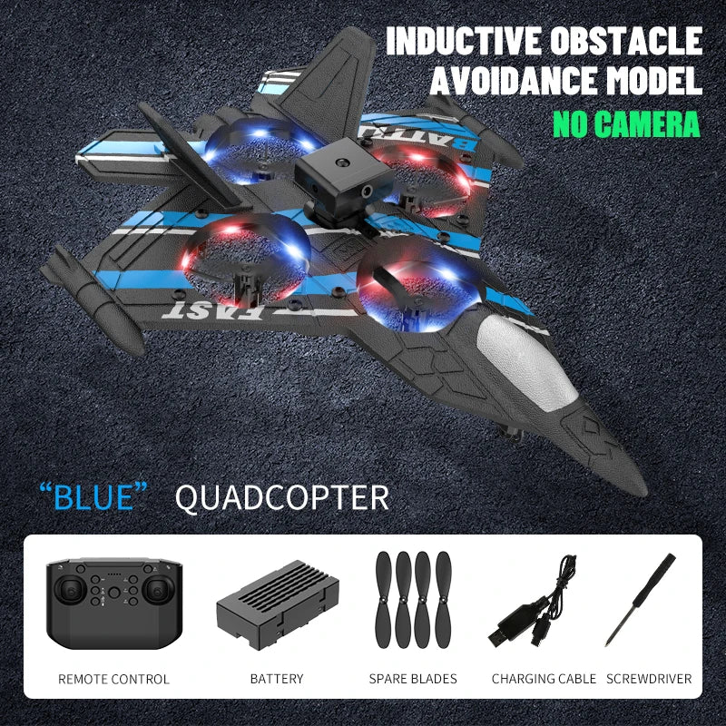 RC Obstacle-Avoidance Fighter Plane – 4K Camera, 2.4G Control & Foam Safety Design | Smart Innovation