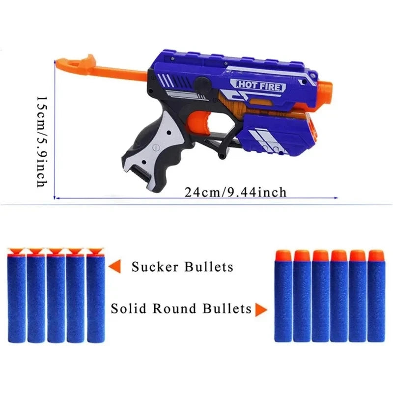 Children’s Soft Bullet Toy Gun – Manual Long-Range Blaster | Family Care