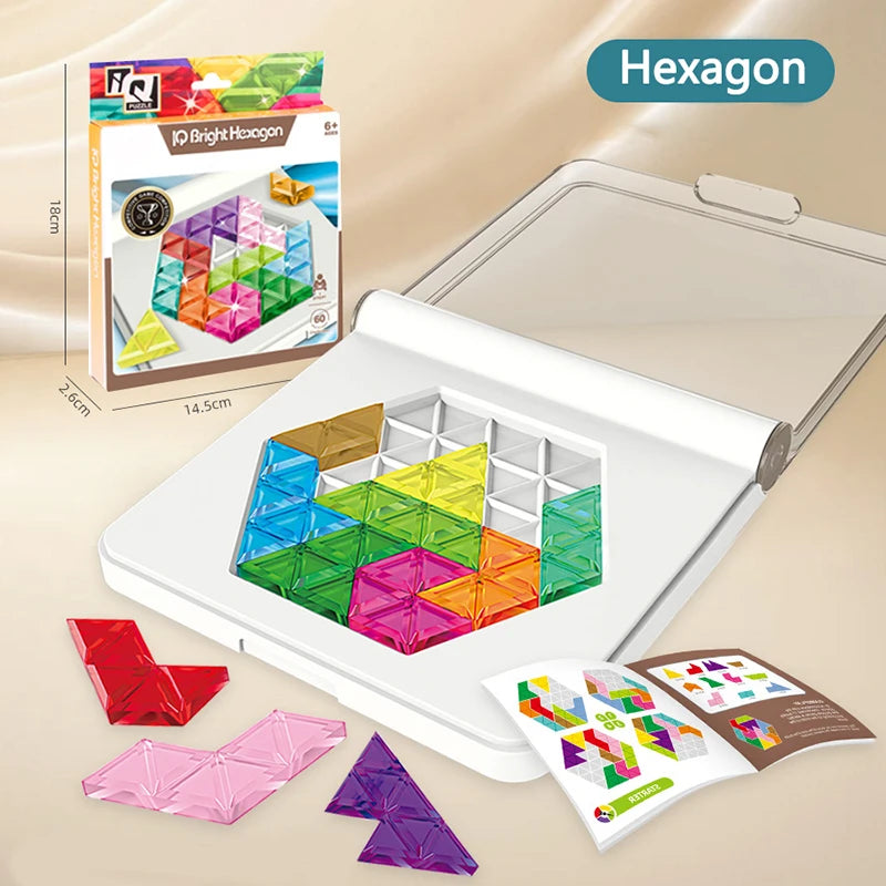 60-Level Logic Puzzle Board – Tangram Brain Challenge Game | Family Care