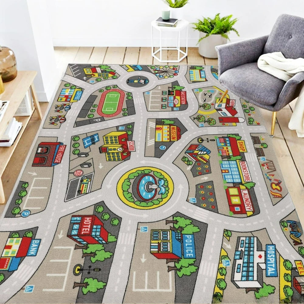 Children’s Traffic Road Playmat – Soft Educational Map Rug | Family Care