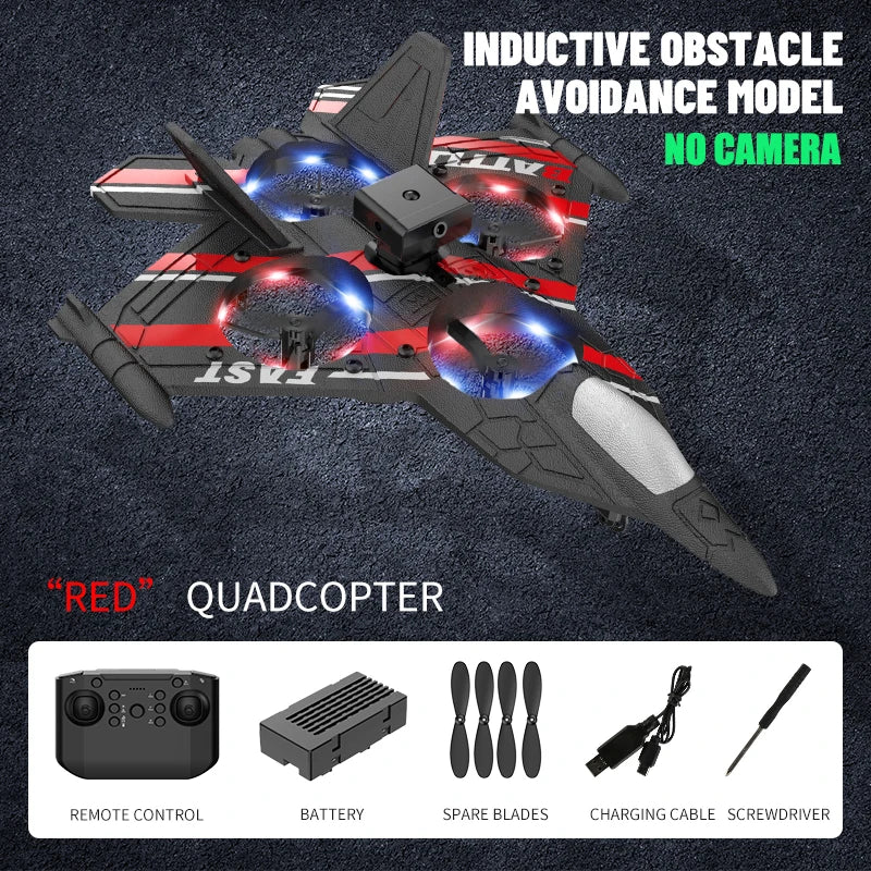 RC Obstacle-Avoidance Fighter Plane – 4K Camera, 2.4G Control & Foam Safety Design | Smart Innovation