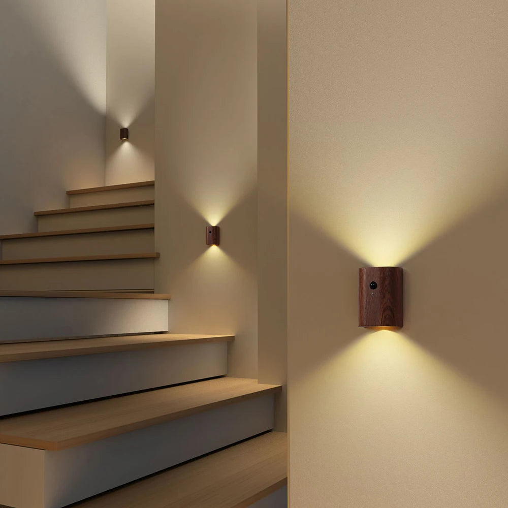 Linkage Wooden Motion Sensor Night Light – Smart Warm Ambience | Comfort at Home