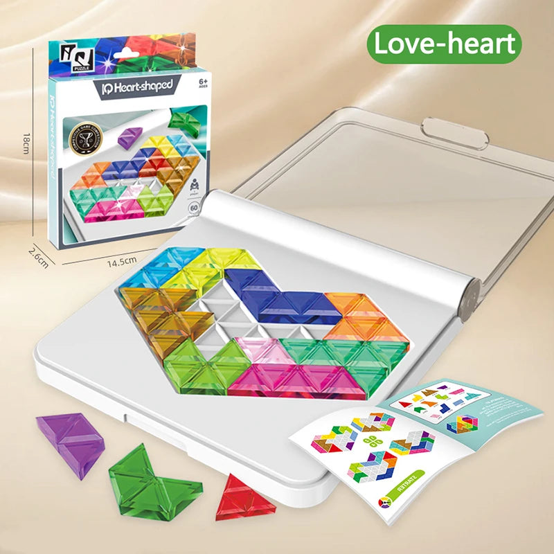 60-Level Logic Puzzle Board – Tangram Brain Challenge Game | Family Care
