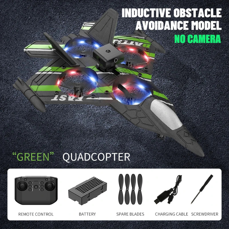 RC Obstacle-Avoidance Fighter Plane – 4K Camera, 2.4G Control & Foam Safety Design | Smart Innovation