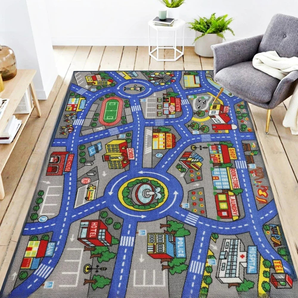 Children’s Traffic Road Playmat – Soft Educational Map Rug | Family Care