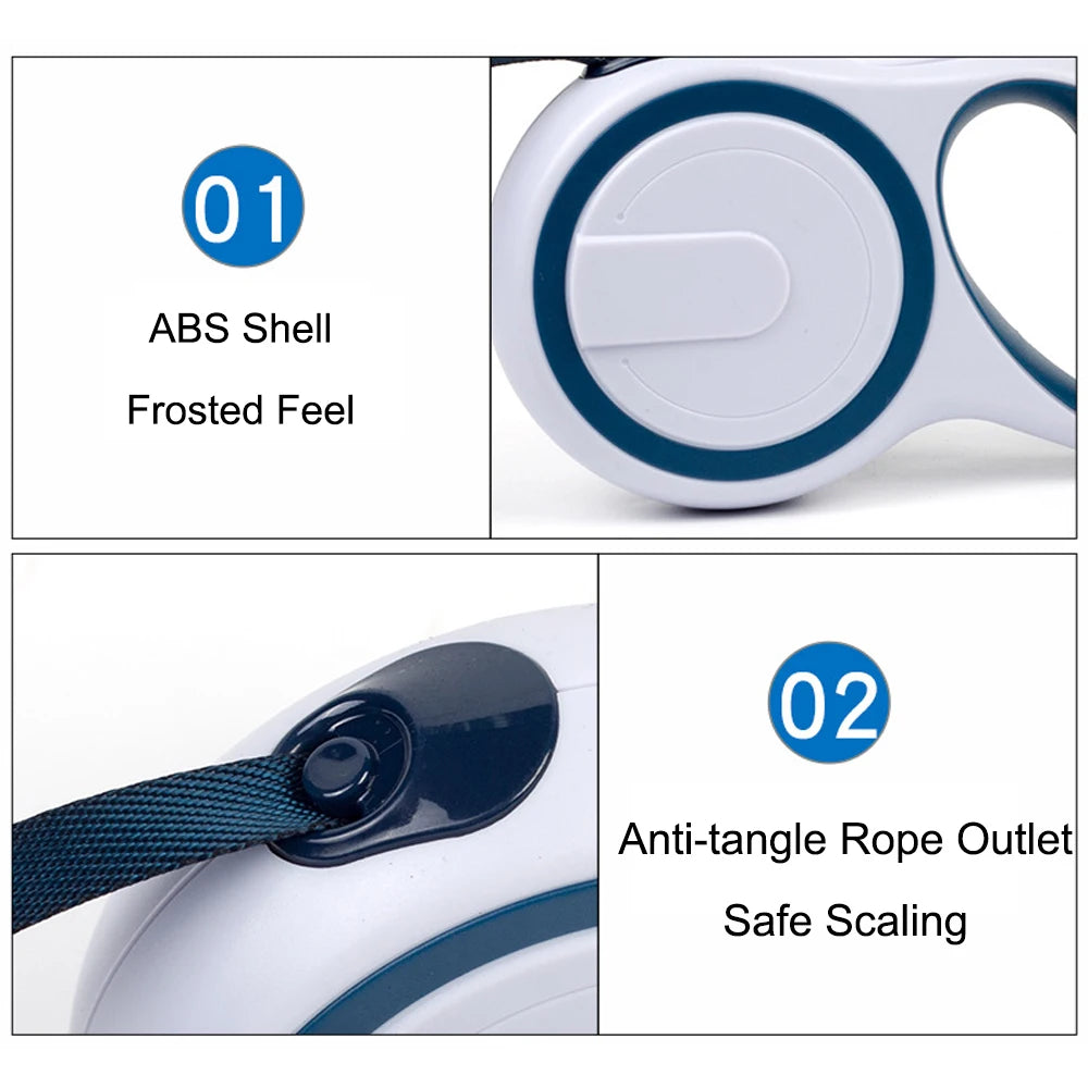 Long Retractable Dog Leash – Strong Nylon Extending Lead | Pets Friend