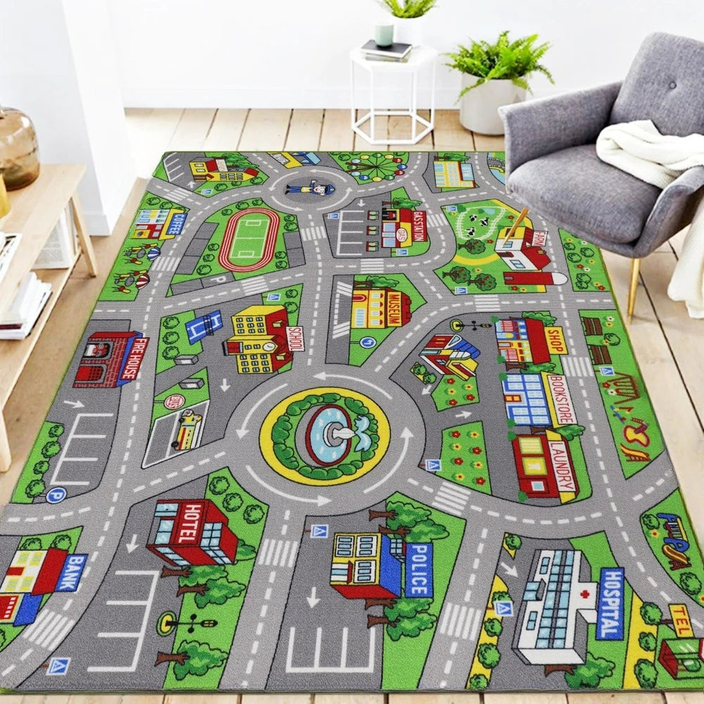 Children’s Traffic Road Playmat – Soft Educational Map Rug | Family Care