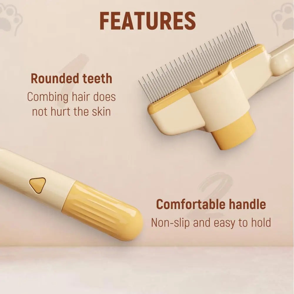 Pet Grooming Comb – Knot Removal & Self-Cleaning Brush | Pets Friend