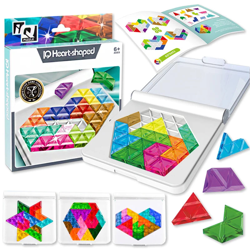 60-Level Logic Puzzle Board – Tangram Brain Challenge Game | Family Care