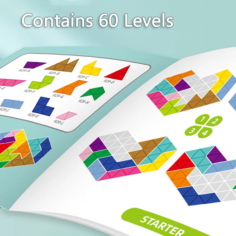 60-Level Logic Puzzle Board – Tangram Brain Challenge Game | Family Care