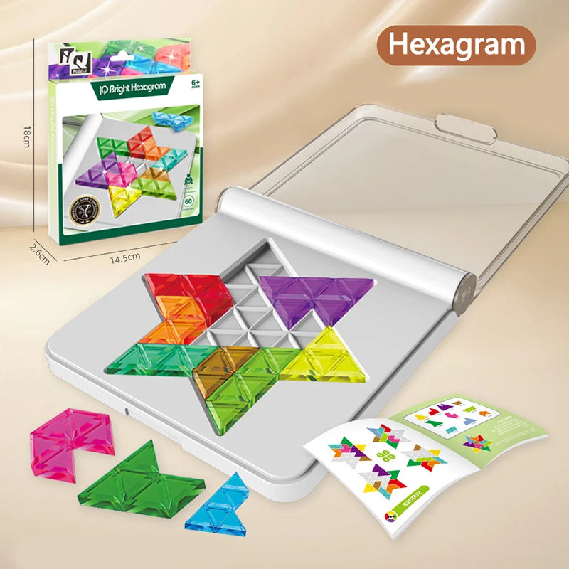 60-Level Logic Puzzle Board – Tangram Brain Challenge Game | Family Care