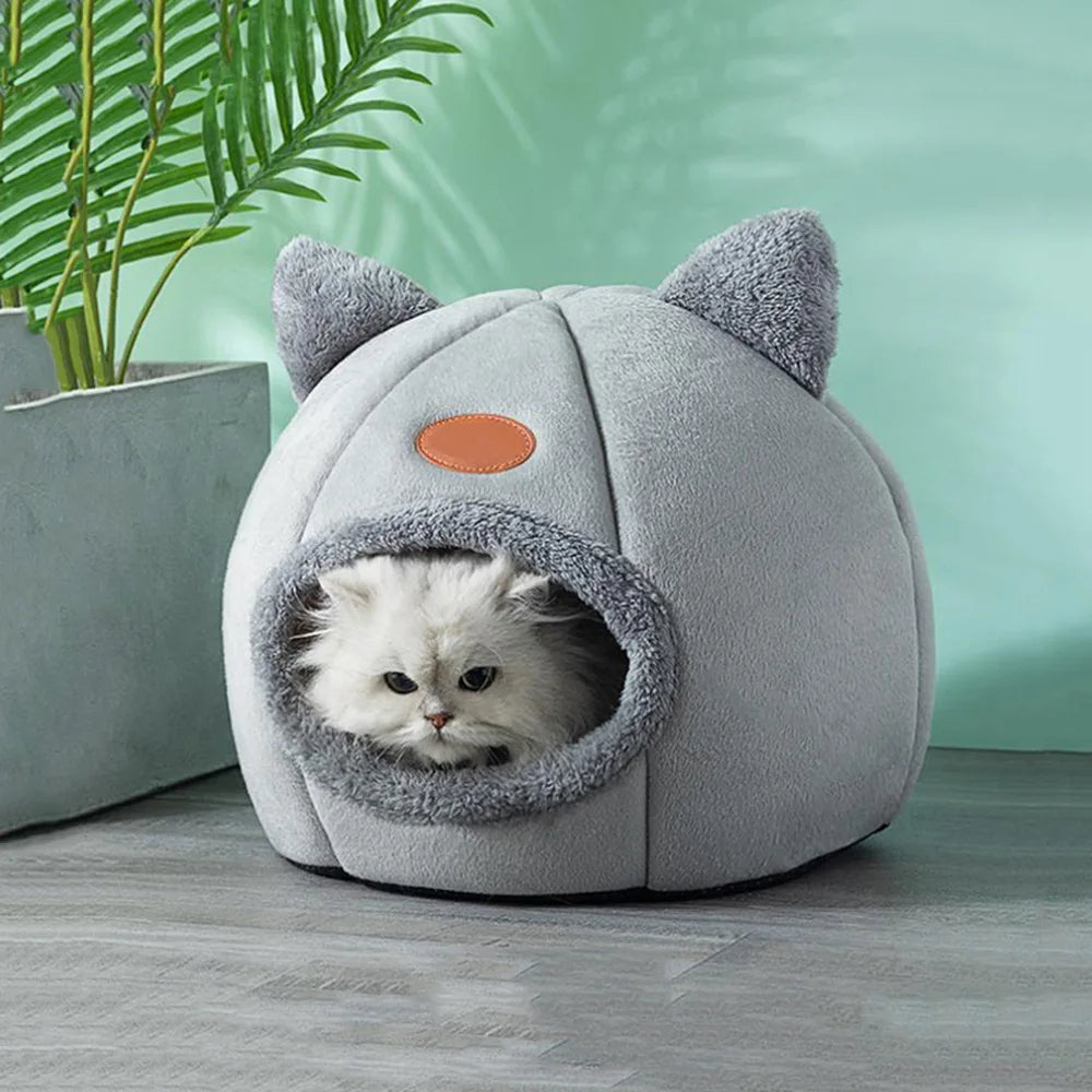 Winter Warm Cat Cave Bed – Cozy Cold-Proof Nest | Pets Friend
