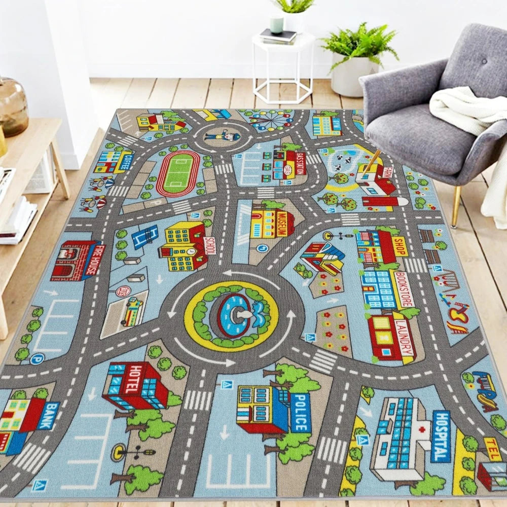 Children’s Traffic Road Playmat – Soft Educational Map Rug | Family Care