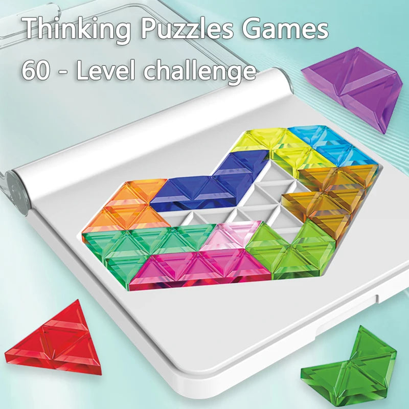 60-Level Logic Puzzle Board – Tangram Brain Challenge Game | Family Care